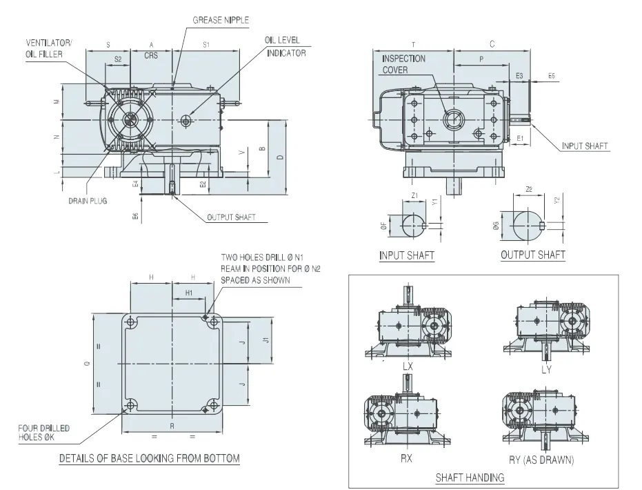 Worm Reducer Dimensions