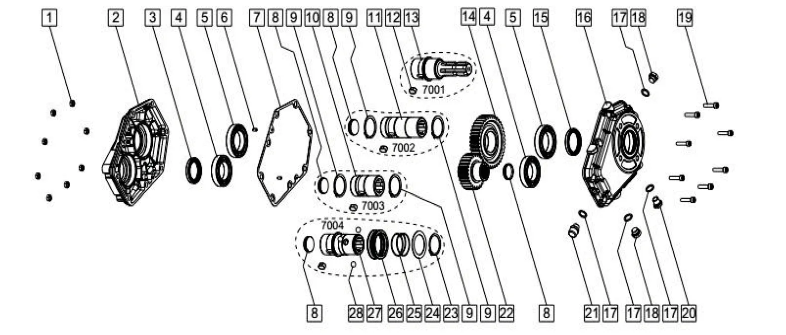 Aluminium Multiplier KM700 Series PTO Gearbox Parts Aluminium Multiplier KM700 Series PTO Gearbox Parts