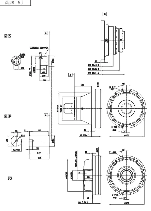 ZL30 Planetary Gearbox Dimensions 1