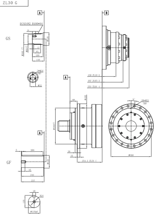 ZL30 Planetary Gearbox Dimensions 2