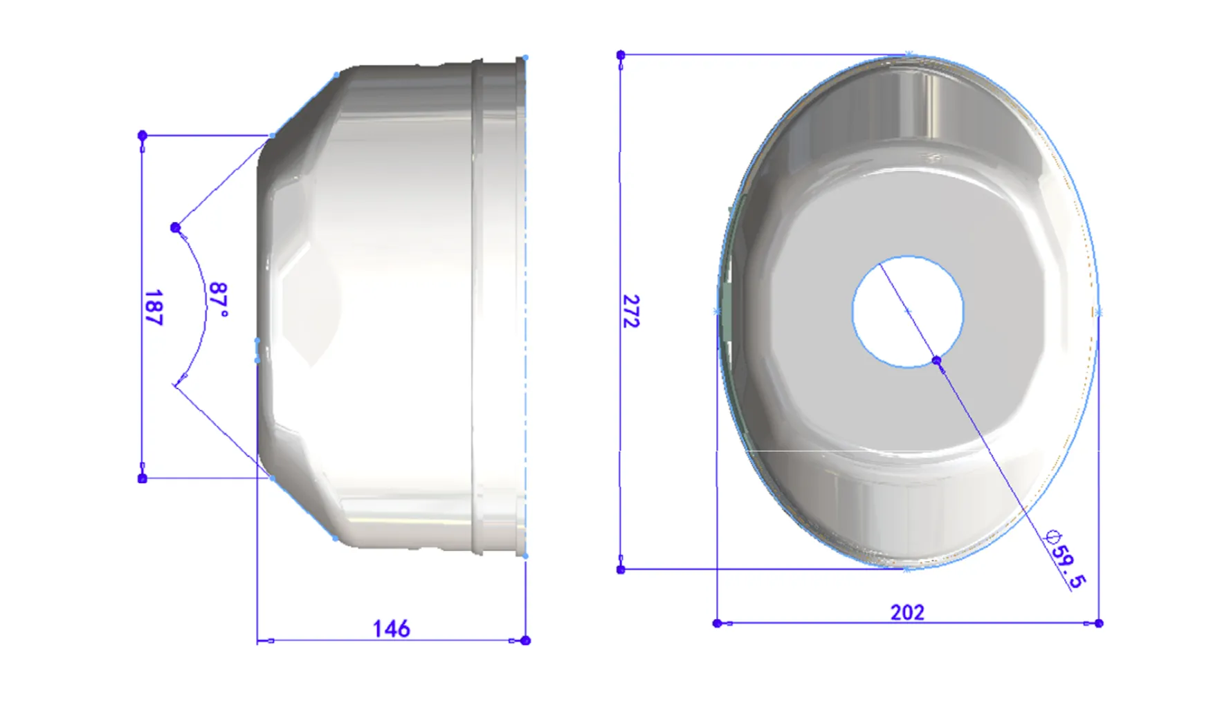 150mm Standard Oval Dust Cover