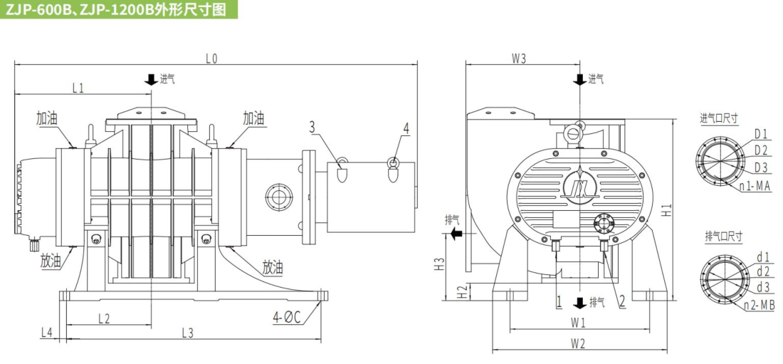 Asynchronous Water-cooled Roots Vacuum Pumps