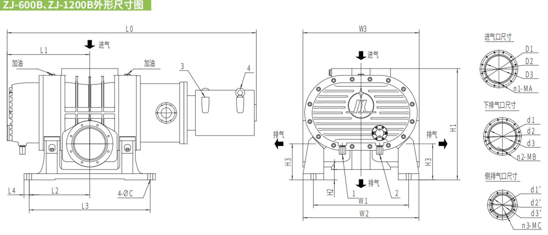 Asynchronous Water-cooled Roots Vacuum Pumps