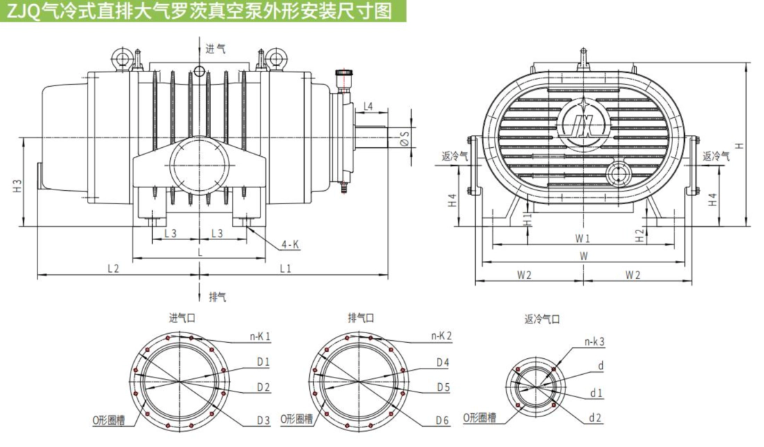 External installation dimensions drawing