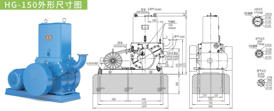 HG-150 External dimensions drawing