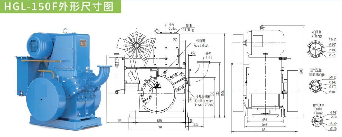 HG-150F External dimensions drawing